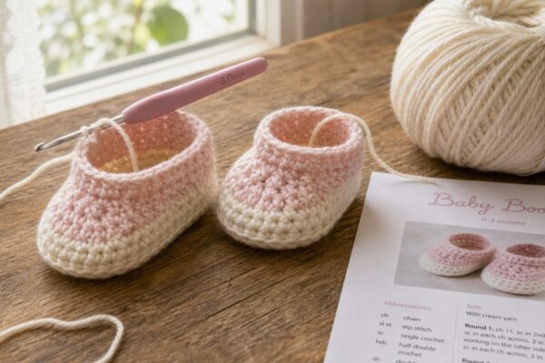 Babyslofjes haken steek voor steek