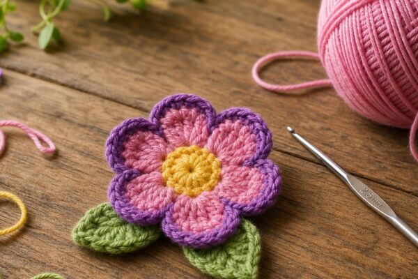 Bloemetje haken simpel: een klein haakbloemetje voor beginners