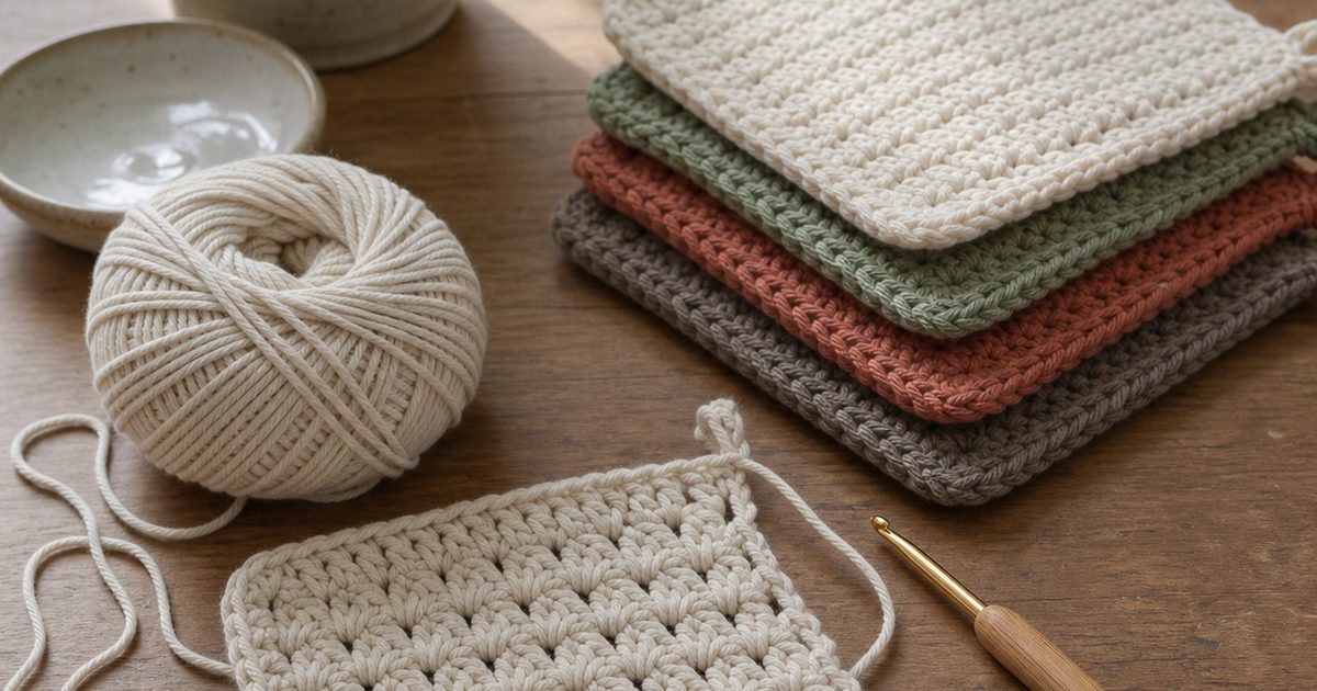 Pannenlappen haken voor beginners: een praktisch eerste project in rechte steken