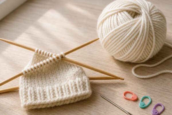 Babymutsje breien met 4 naalden: patroon en werkwijze voor een eerste mutsje